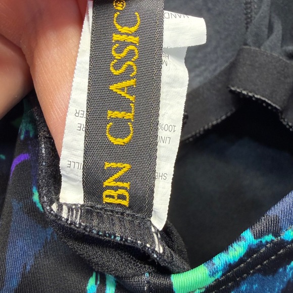 BN Classic Teal Blue Leopard Print Swim Dress One Piece Swimsuit Plus Size 18W - Picture 3 of 8